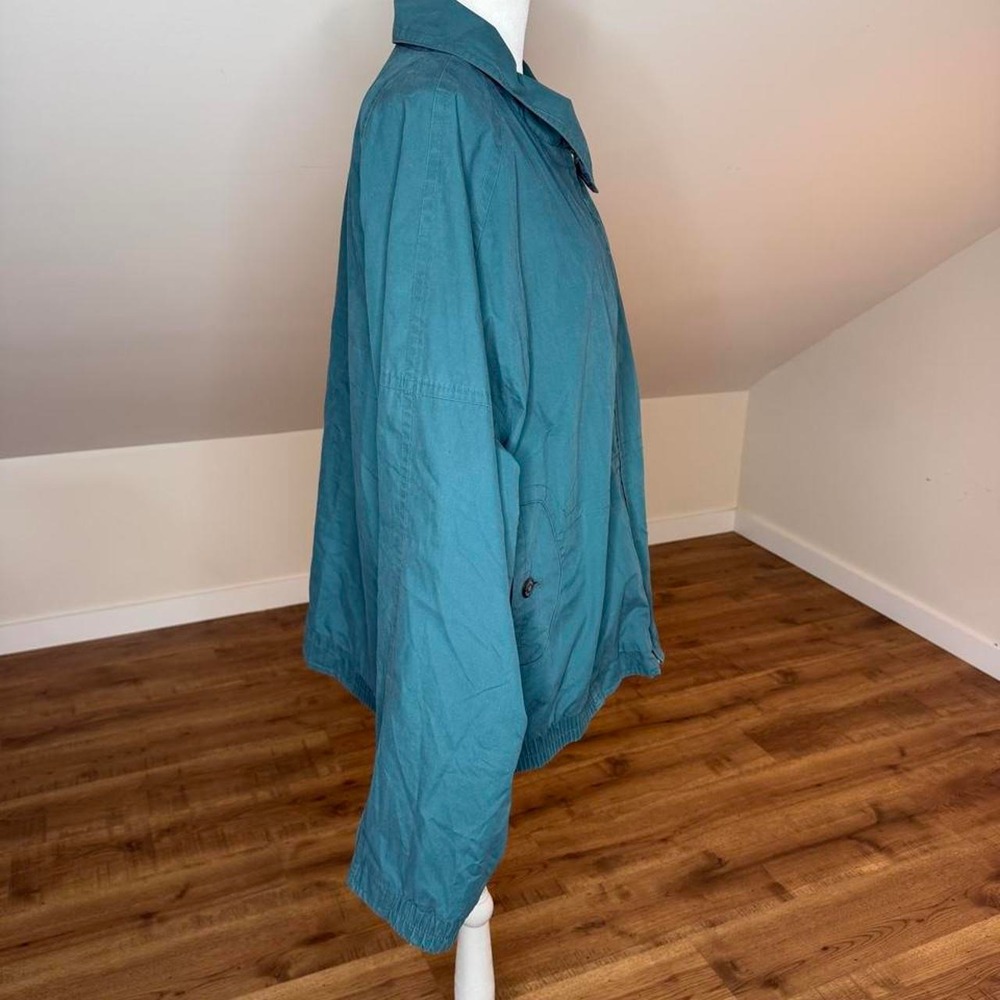 London Fog Vintage Teal Plaid Lined Windbreaker Jacket XL Blokecore Warm Cozy - Picture 2 of 7